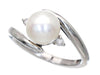 Akoya Pearl Diameter Approx. 7.7mm D0.04ct Pt900 6.2g Ring