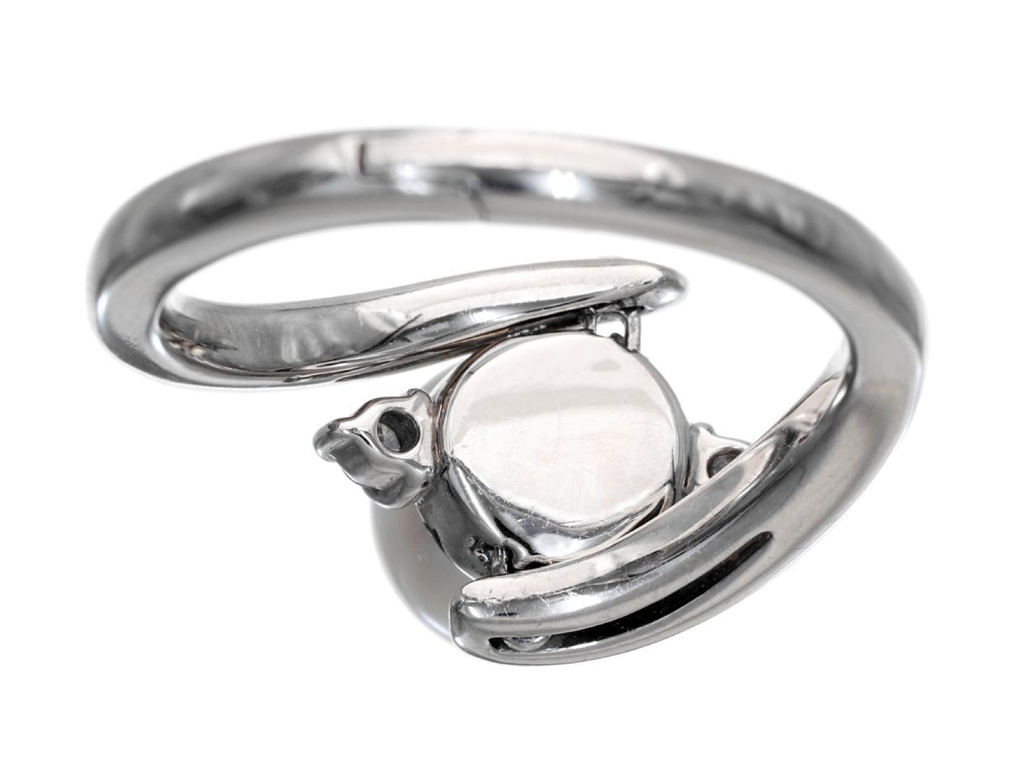 Akoya Pearl Diameter Approx. 7.7mm D0.04ct Pt900 6.2g Ring