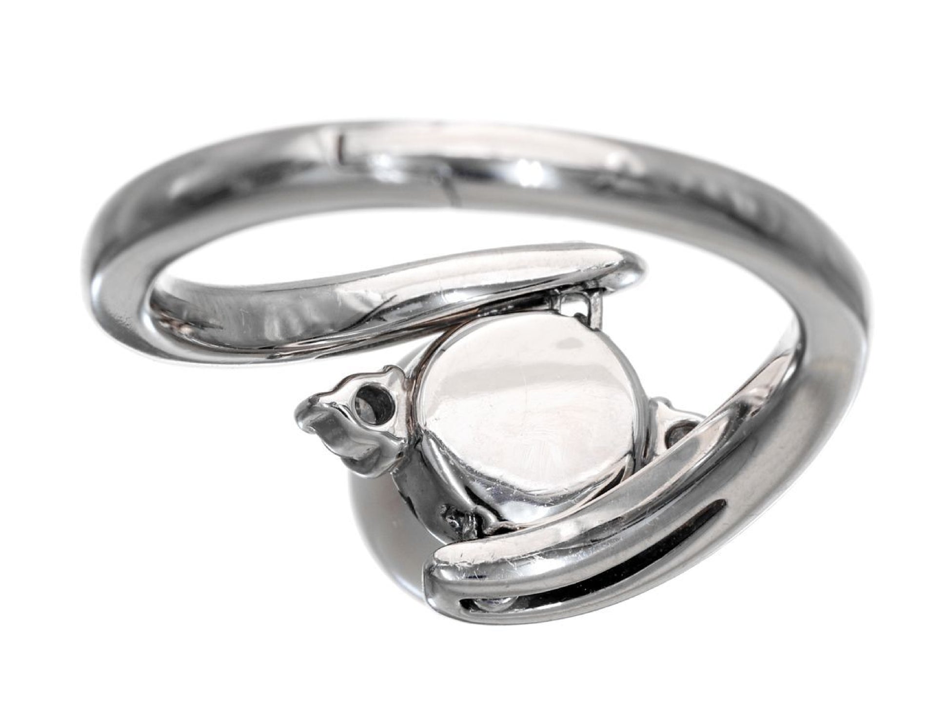 Akoya Pearl Diameter Approx. 7.7mm D0.04ct Pt900 6.2g Ring
