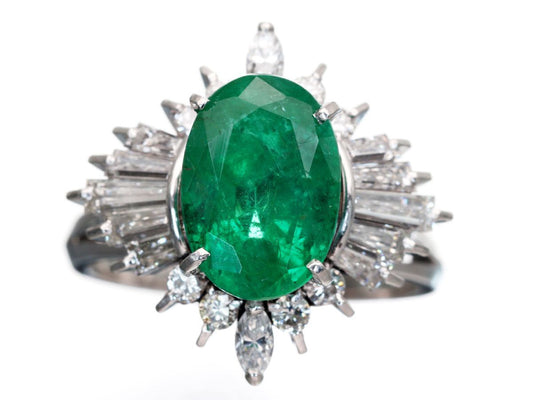 E3.66ct D1.09ct Pt900 7.8g Ring