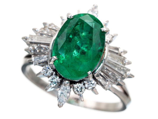 E3.66ct D1.09ct Pt900 7.8g Ring
