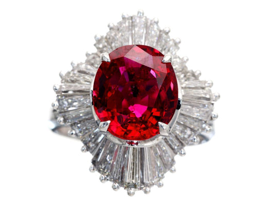R3.69ct D2.32ct Pt900 10.2g Ring