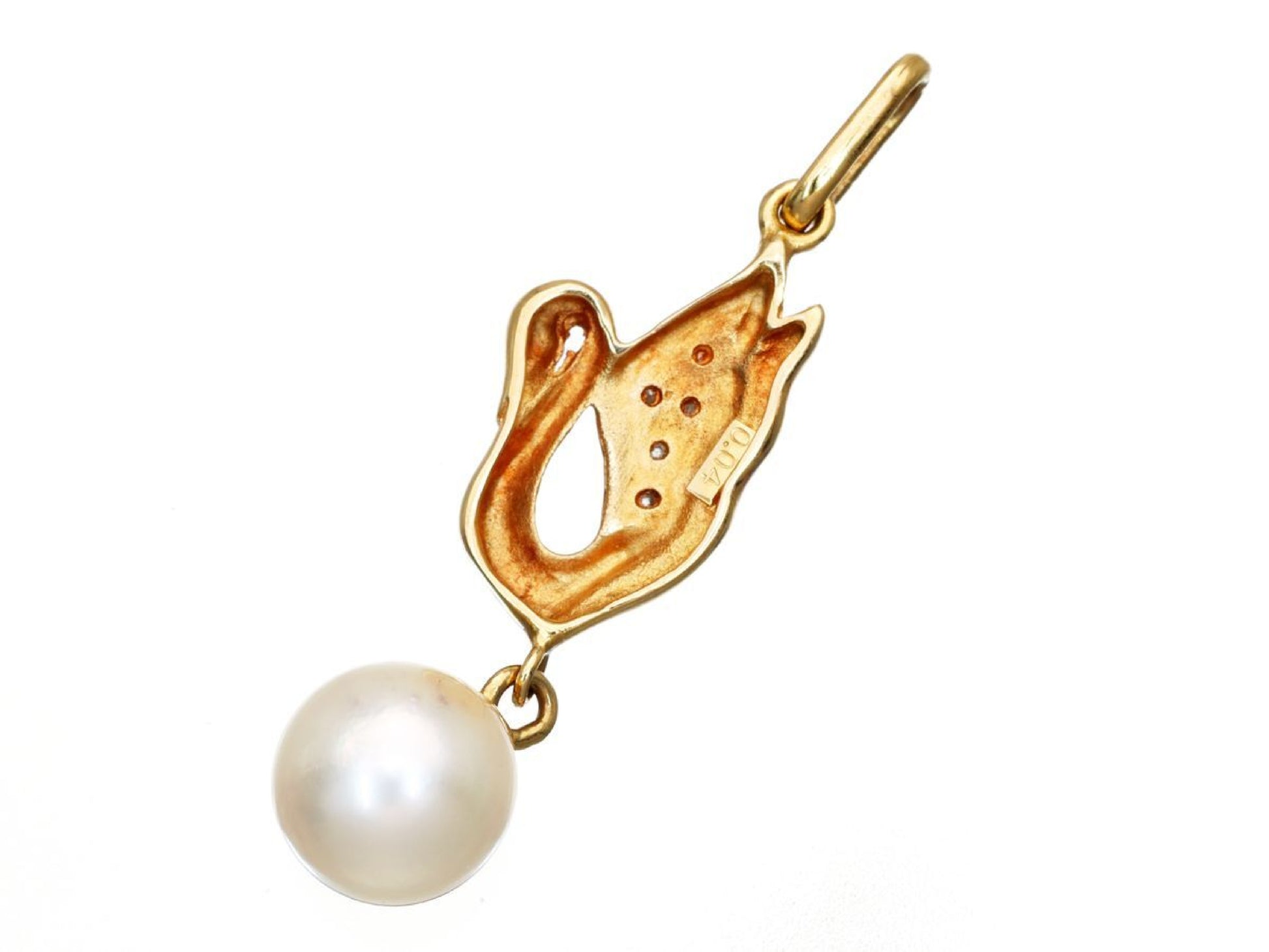 Akoya Pearl Diameter Approx. 7.5mm D0.04ct K18 1.9g Pendant Top
