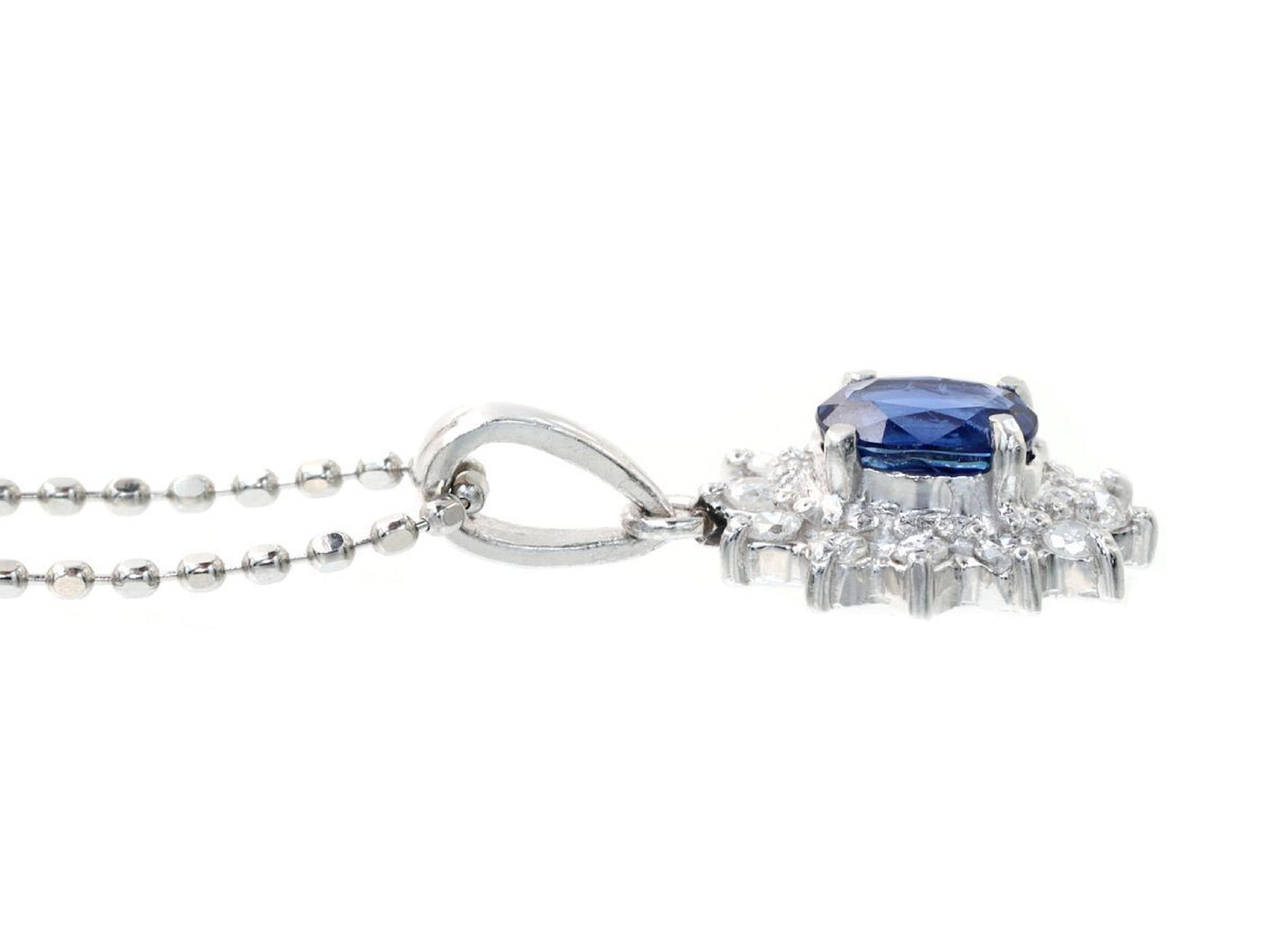 S0.38ct D0.10ct Pt900/850 2.8g Necklace