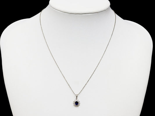 S0.38ct D0.10ct Pt900/850 2.8g Necklace
