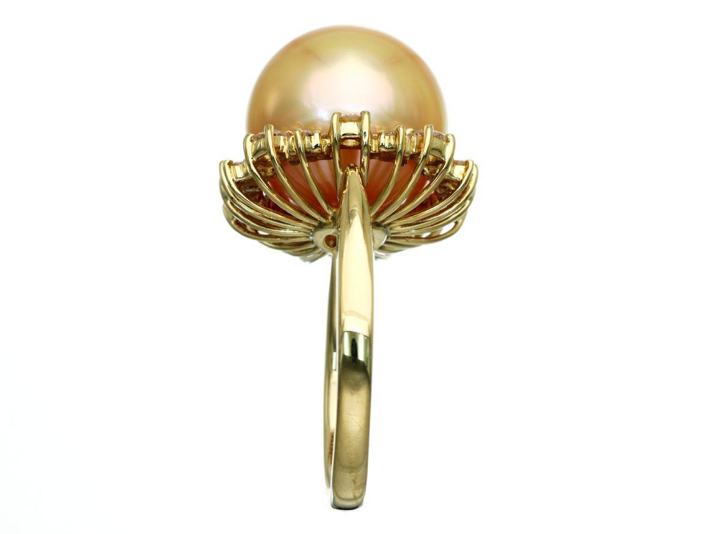 South Sea Golden Pearl Diameter Approx. 13.2mm D0.69ct K18 8.9g Ring