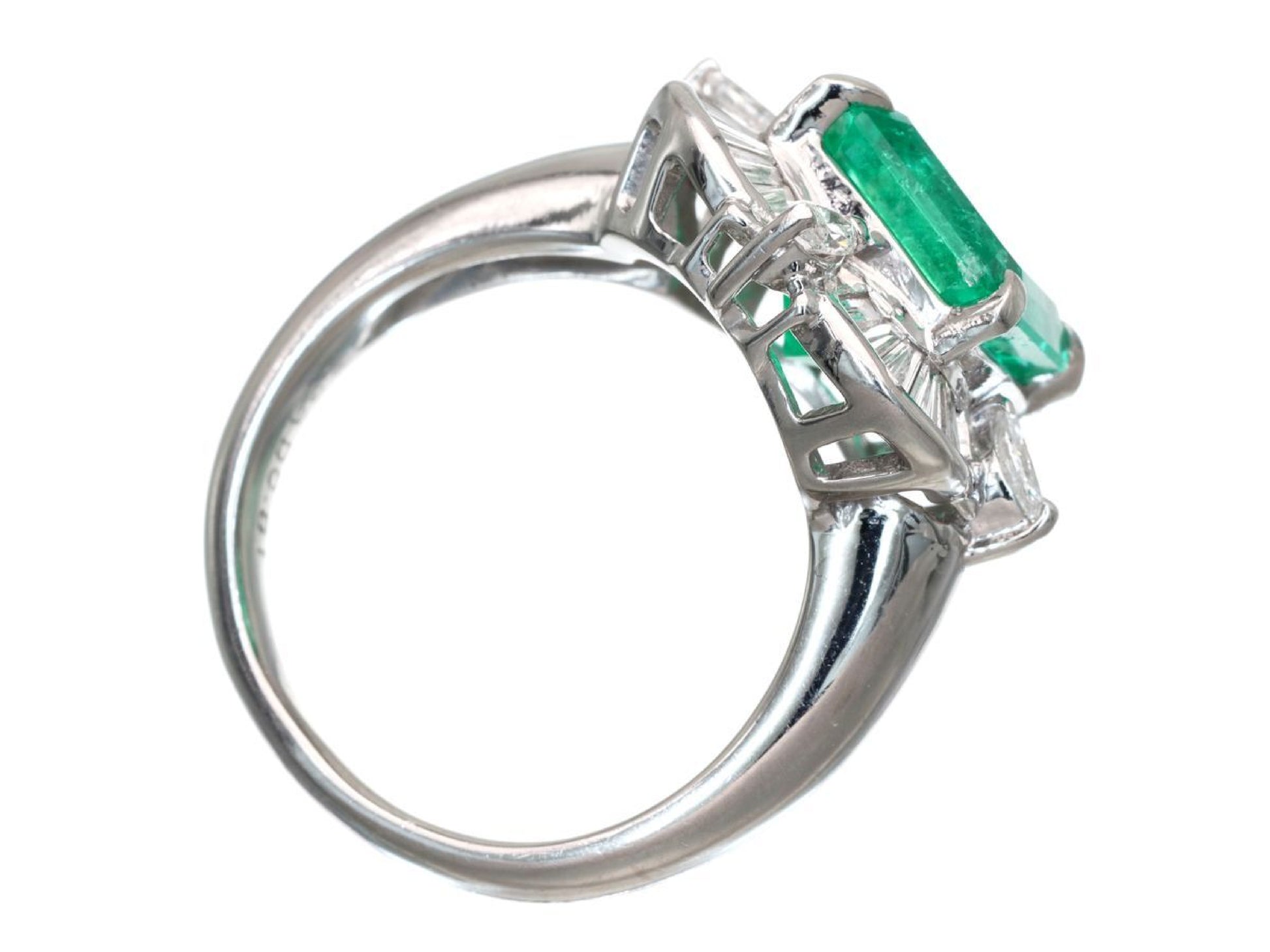 E3.26ct D0.81ct Pt900 10.8g Ring