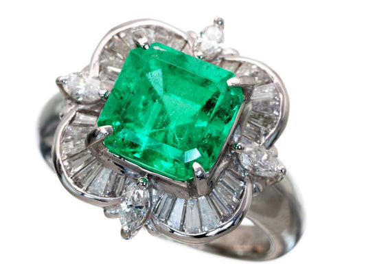 E3.26ct D0.81ct Pt900 10.8g Ring