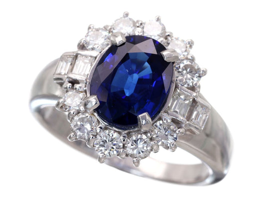 S2.33ct D0.785ct Pt900 7.6g Ring