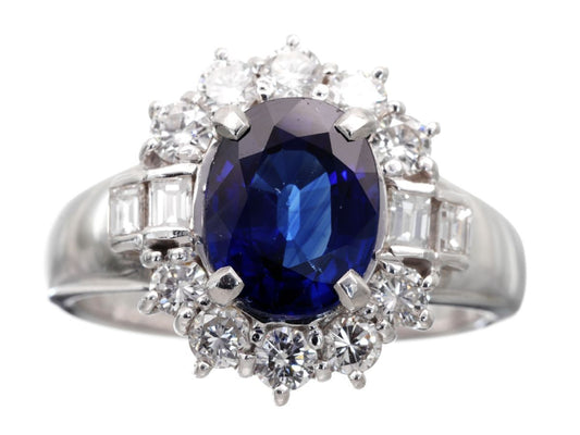 S2.33ct D0.785ct Pt900 7.6g Ring