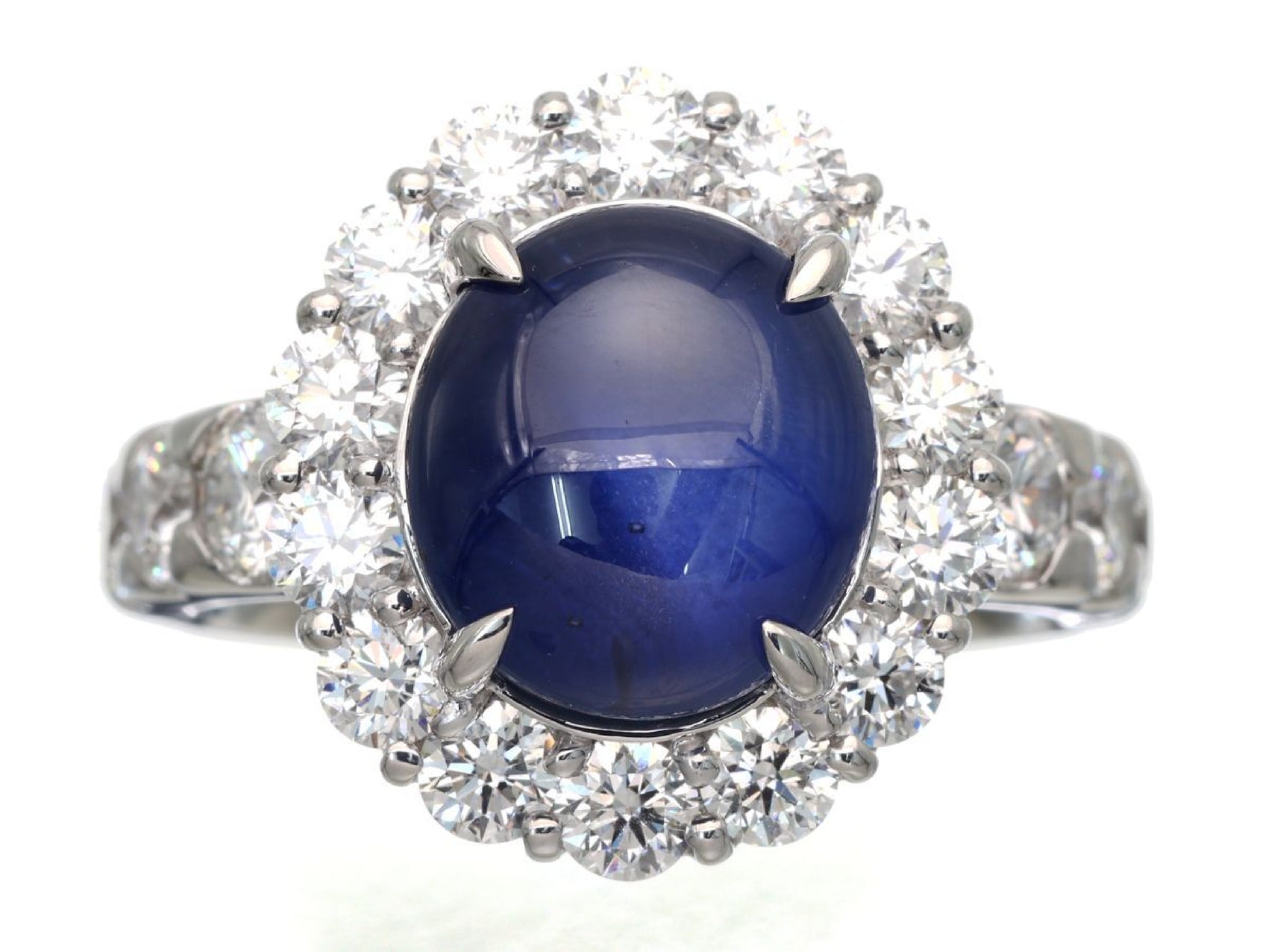 SS7.426ct D2.09ct Pt900 12.2g Ring