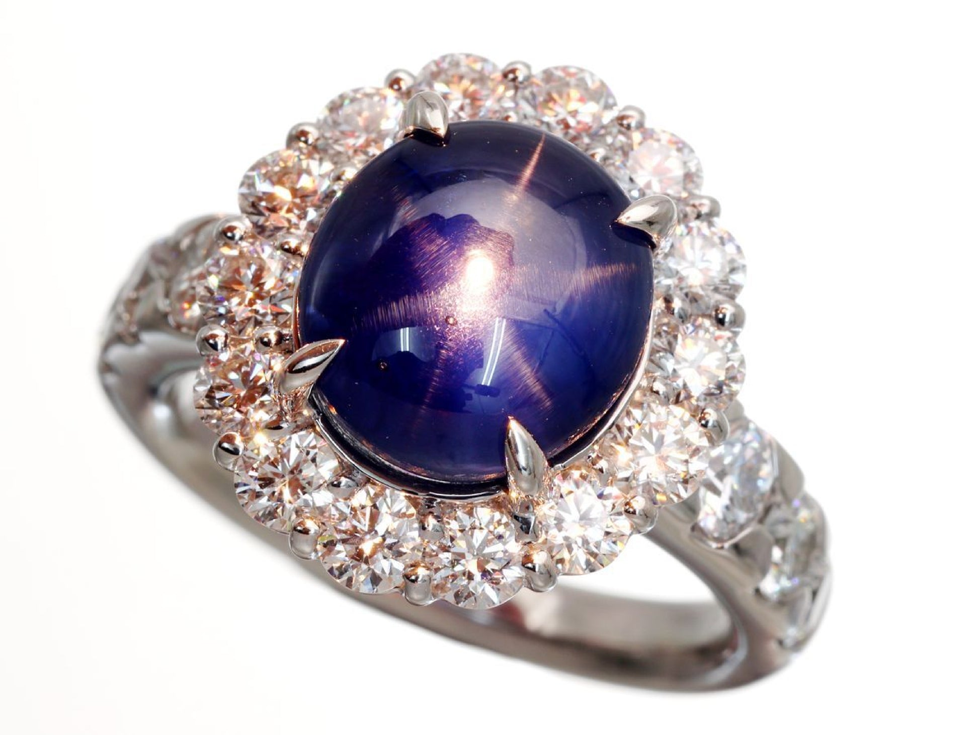SS7.426ct D2.09ct Pt900 12.2g Ring