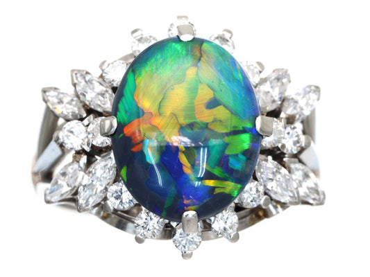 Black Opal 2.56ct D0.87ct PM900 9.3g Ring