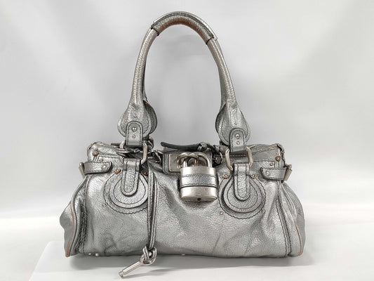 Chloe Paddington Silver Padlock Handbag
