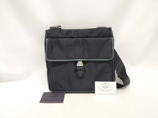 PRADA PRADA Nylon Navy Shoulder Bag