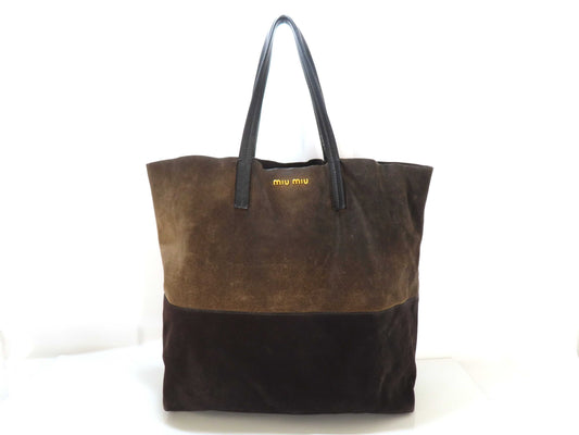 miu miu miu tote bag suede/brown tote bag