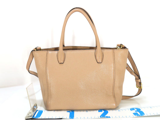 miu miu miu 2way handbag leather/pink beige handbag