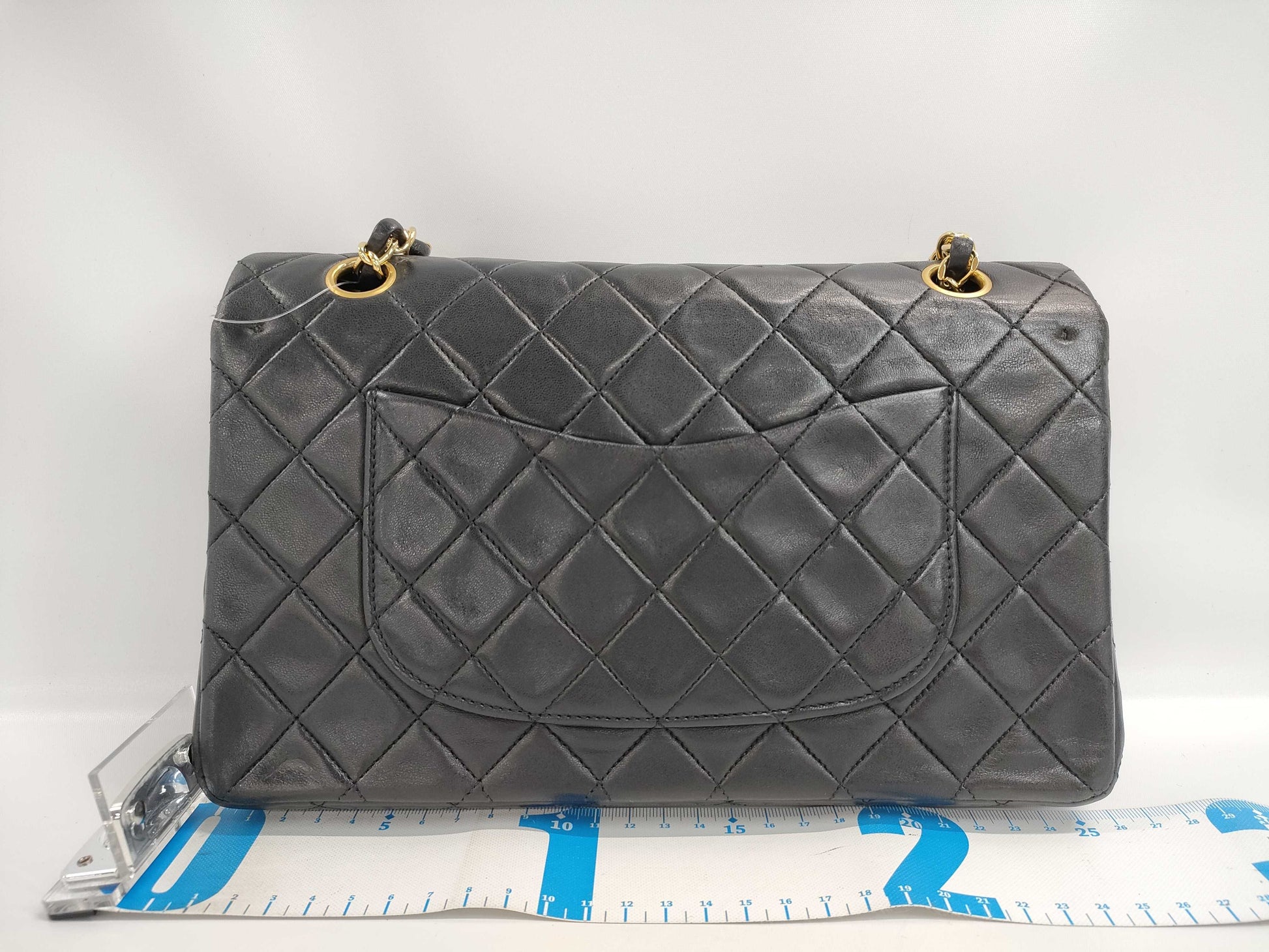 CHANEL CHANEL Matelasse 25 Double Flap/Lamb/Black/GD/1st Series Shoulder Bag