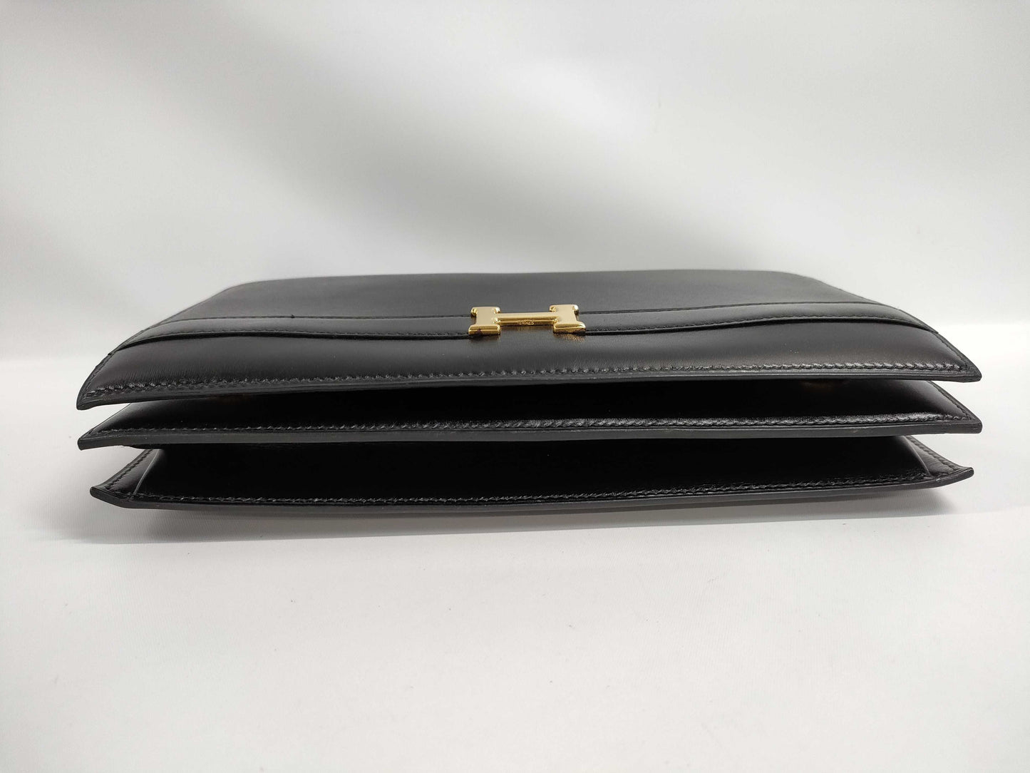 HERMES HERMES Annie Box Calf/Black/〇O Stamp/GD Shoulder Bag