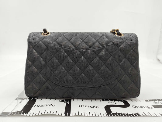 CHANEL CHANEL Matelasse 25 Double Flap/Caviar/Black/GD Shoulder Bag