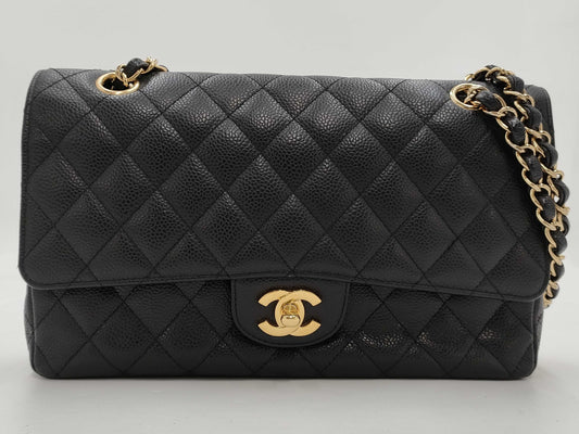 CHANEL CHANEL Matelasse 25 Double Flap/Caviar/Black/GD Shoulder Bag