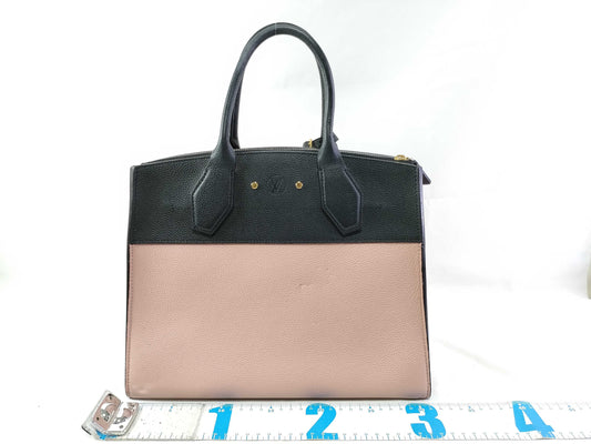 LOUIS VUITTON City Steamer MM Taurillon/Magnolia Noir Handbag
