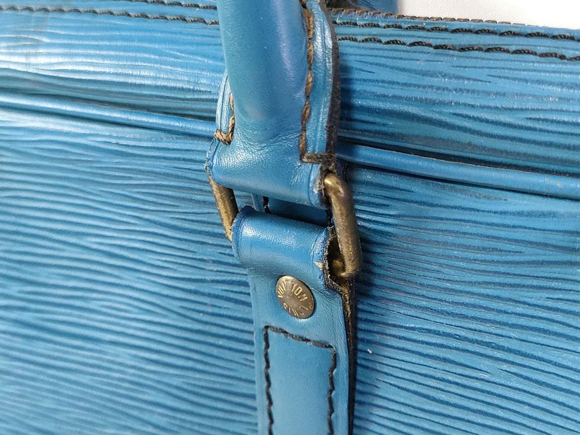 LOUIS VUITTON Epi LOUIS VUITTON Porte Documan Voiage Epi/Blue Celeste Business Bag