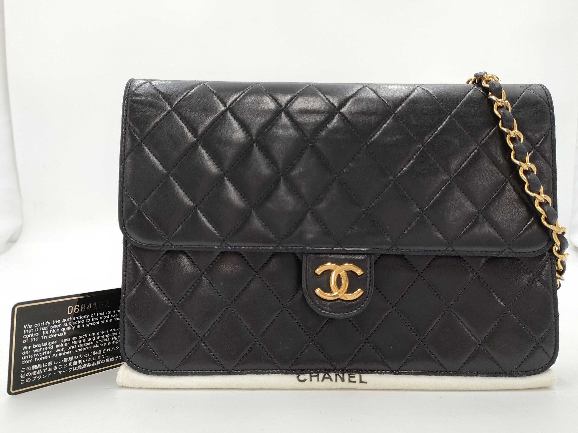 CHANEL Lambskin CHANEL Matelasse Chain Shoulder Bag Lamb/Black/GD