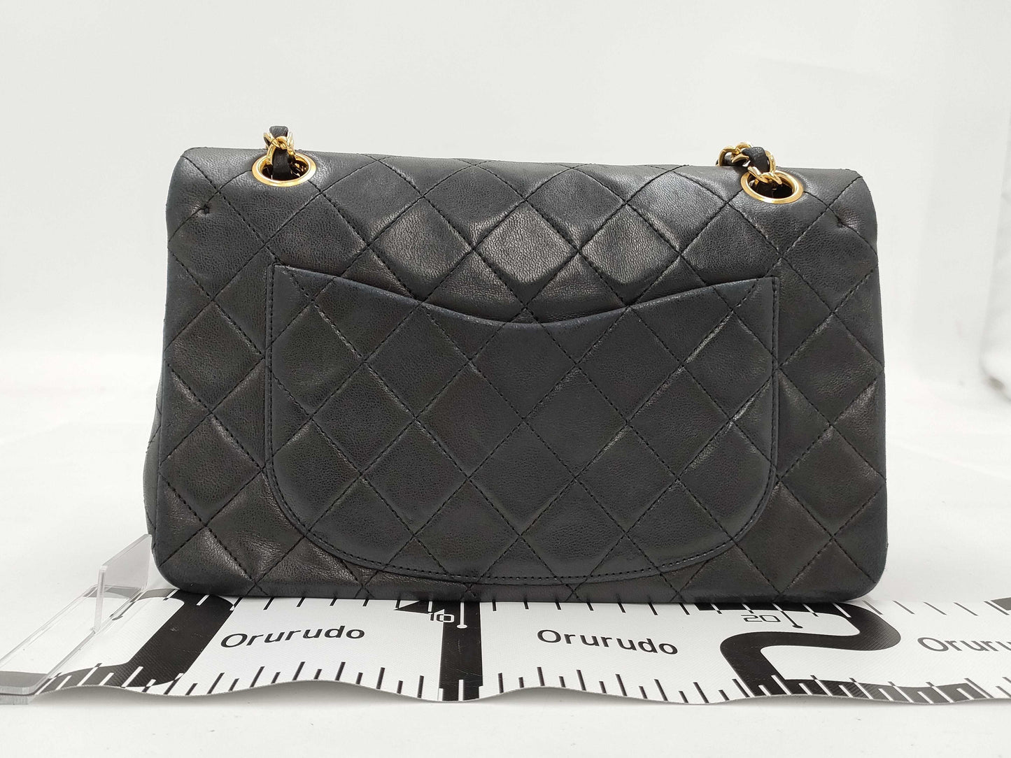 CHANEL CHANEL Matelasse 23 Double Flap/Lamb/Black/GD/1st Series Shoulder Bag