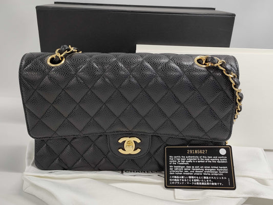 CHANEL Matelasse Chain Shoulder Bag in Caviar Leather with GD Hardware and Double Flap, 29185627