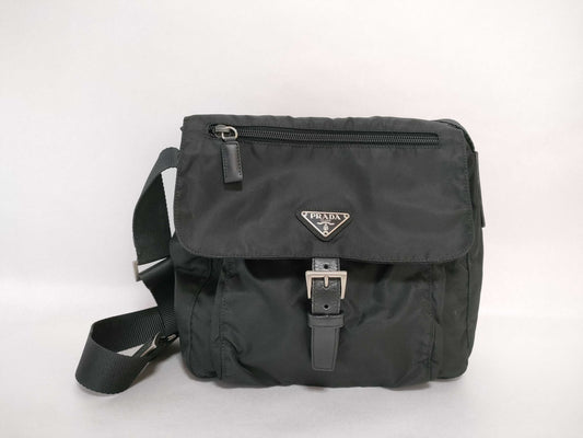 PRADA Nylon Prada Shoulder Bag Black Shoulder Bag