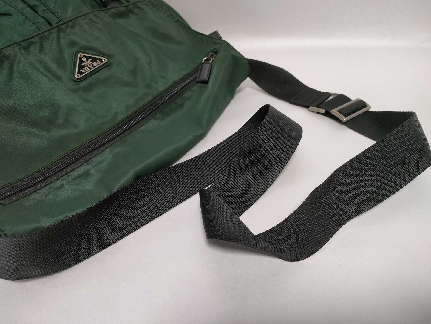 PRADA Nylon Prada Shoulder Bag Green Shoulder Bag
