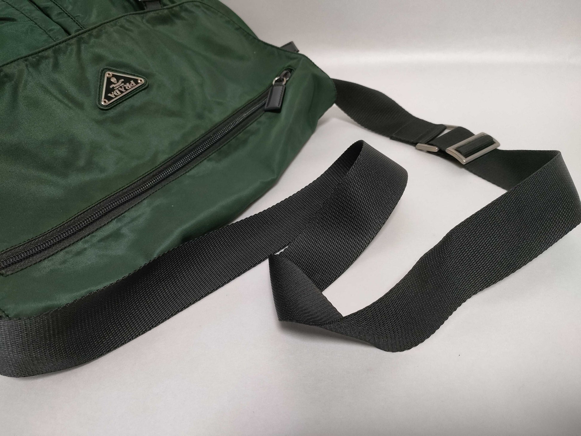 PRADA Nylon Prada Shoulder Bag Green Shoulder Bag