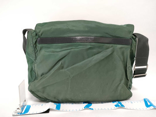 PRADA Nylon Prada Shoulder Bag Green Shoulder Bag