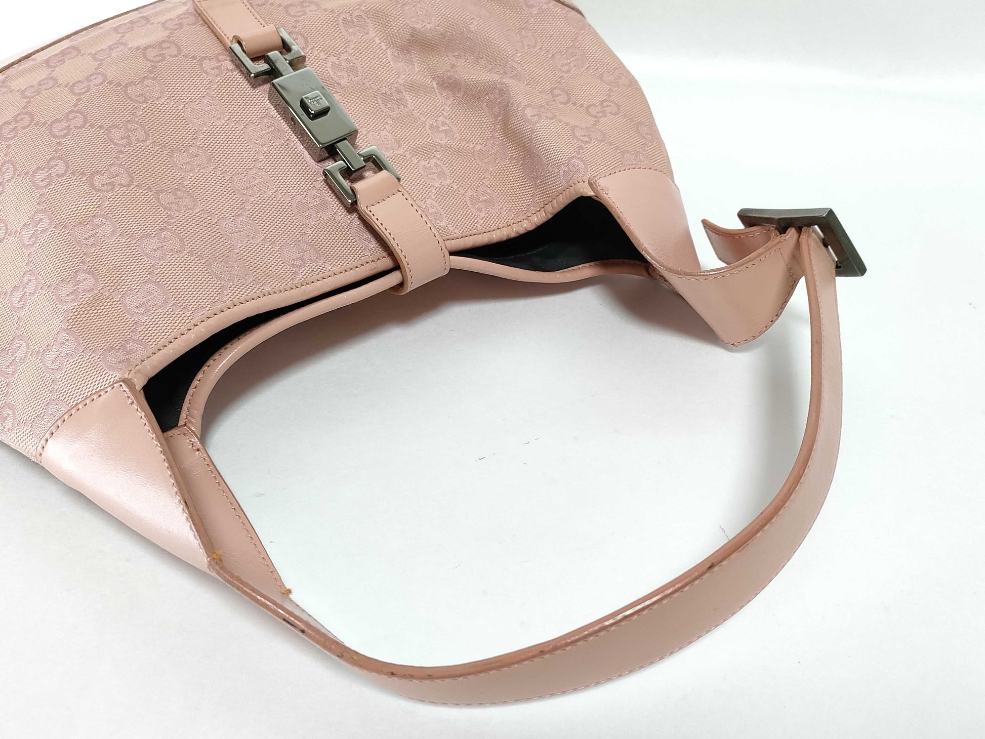 GUCCI GG Canvas Gucci GG Canvas Jackie Shoulder Bag Pink Shoulder Bag
