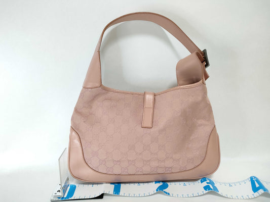 GUCCI GG Canvas Gucci GG Canvas Jackie Shoulder Bag Pink Shoulder Bag