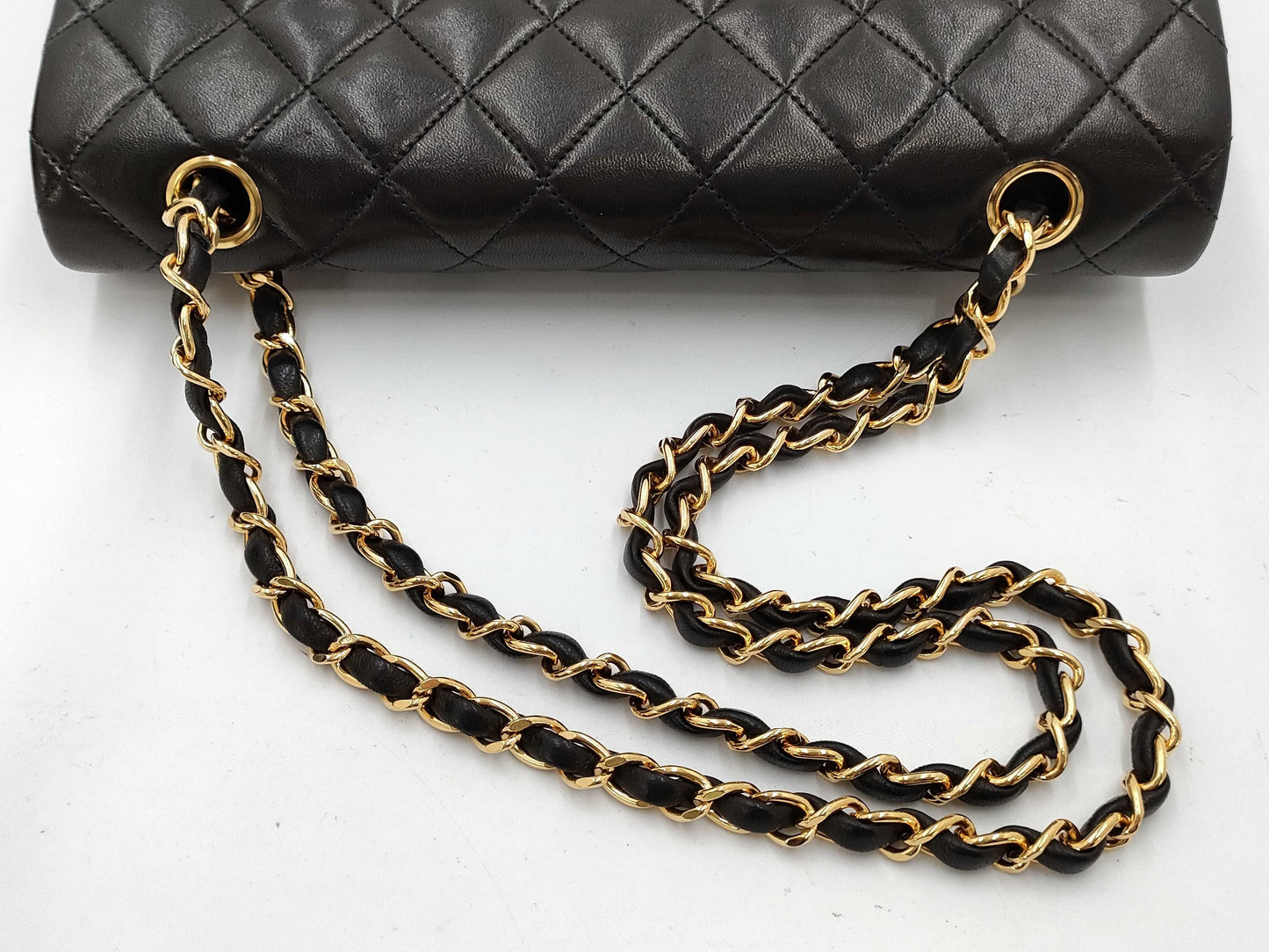 CHANEL Matelasse Chain Shoulder Bag with Turn Lock, Black