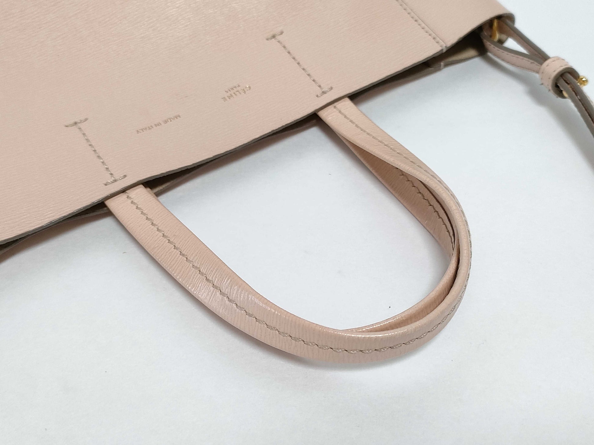 CELINE 2-WAY Purse Pink Handbag with Long Strap