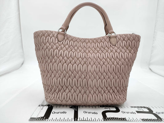 Miu Miu Matelasse 2-Way Handbag with Long Strap, Pink