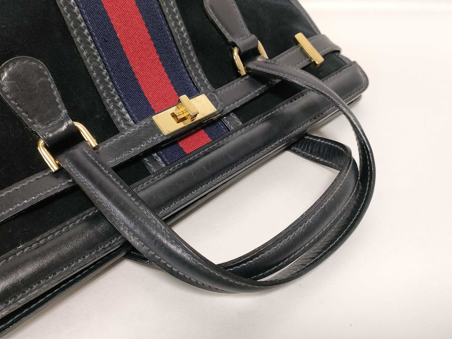 GUCCI Gucci Sherry Tote Bag Navy Handbag