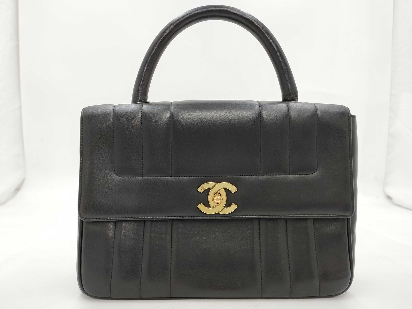 CHANEL Mademoiselle Handbag Black Turnlock Handbag
