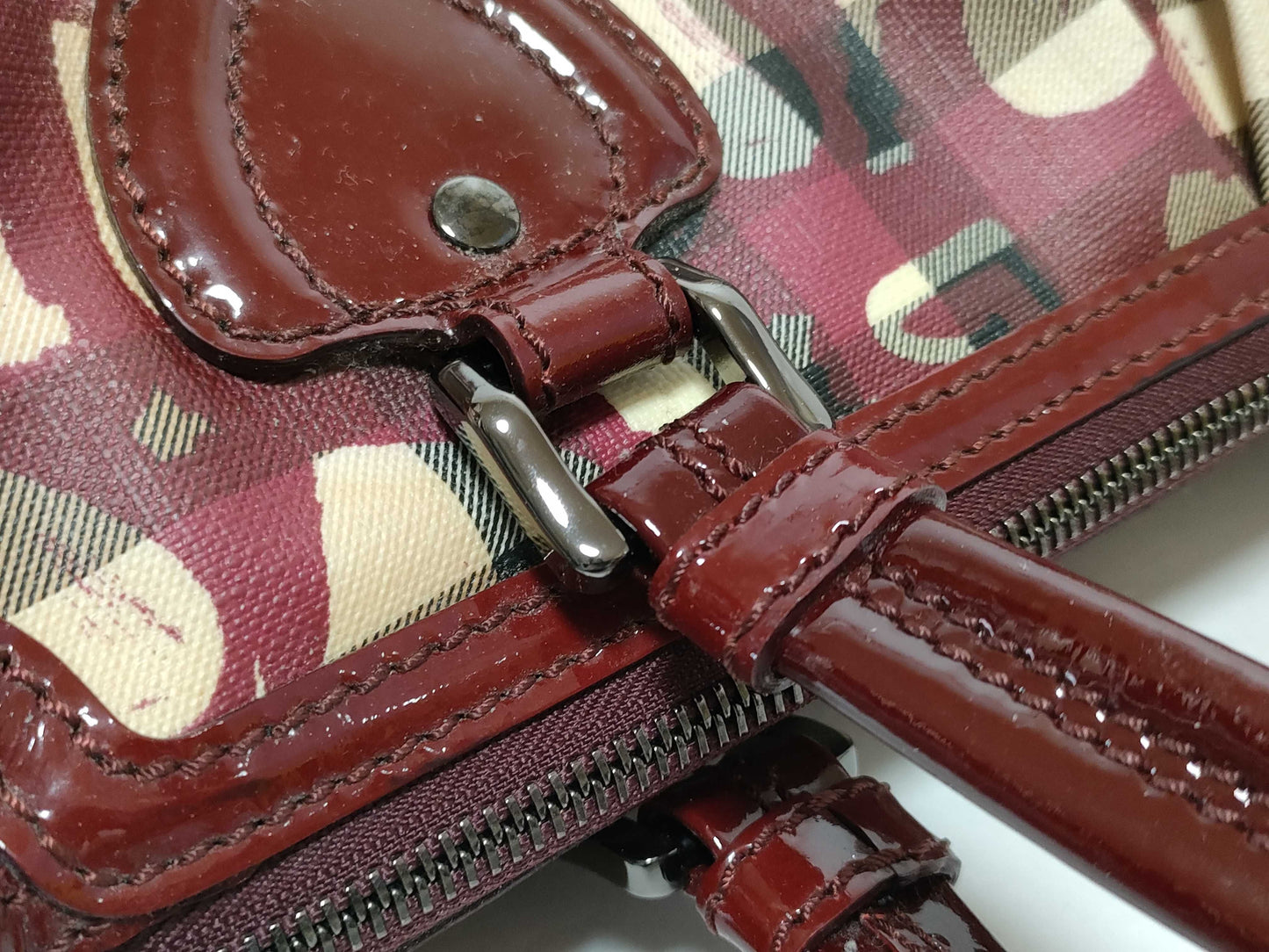 BURBERRY 2-way handbag shoulder bag red handbag