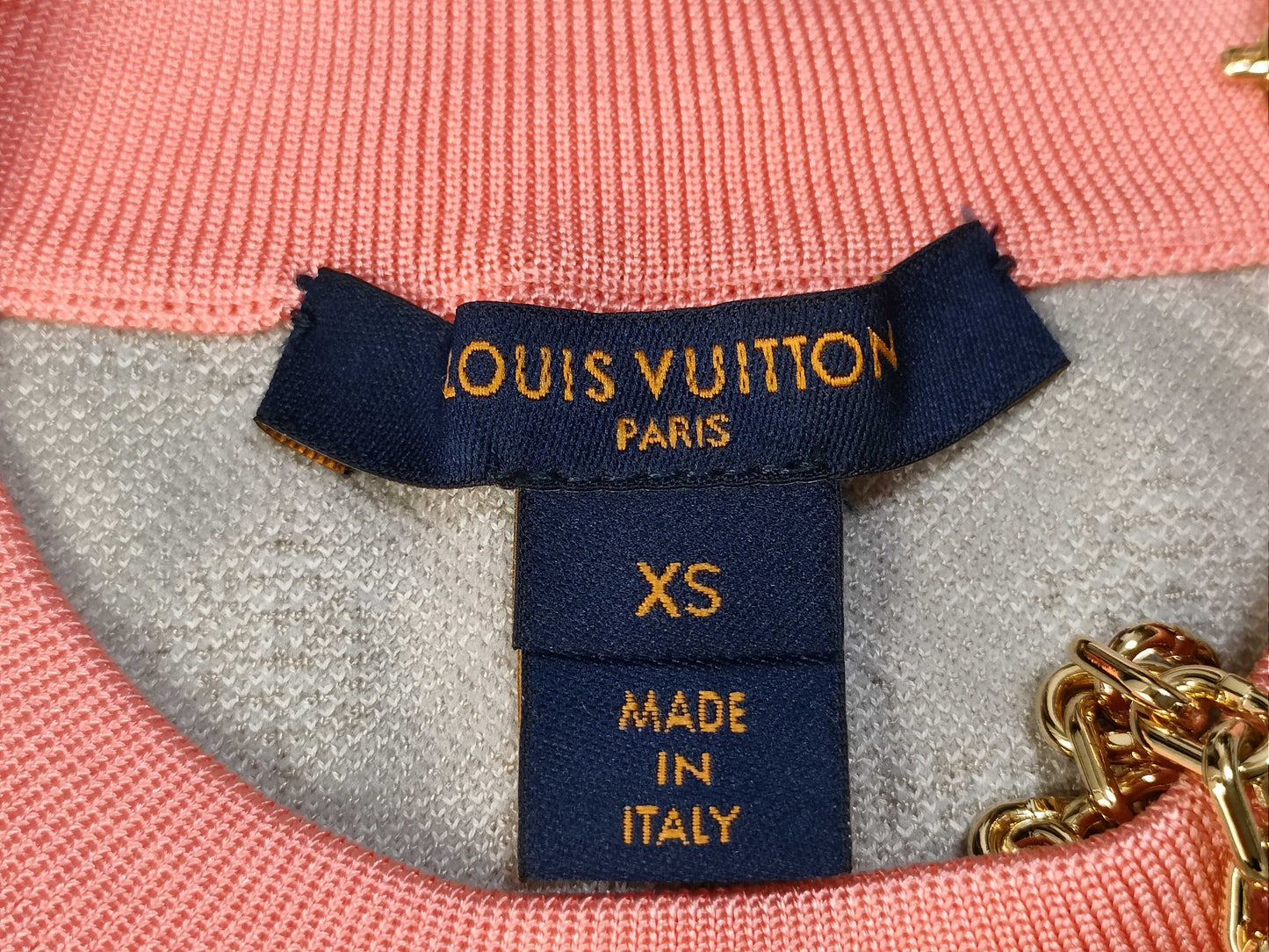 LOUIS VUITTON Louis Vuitton Monogram Knit Long Sleeve Contrast Trim Top