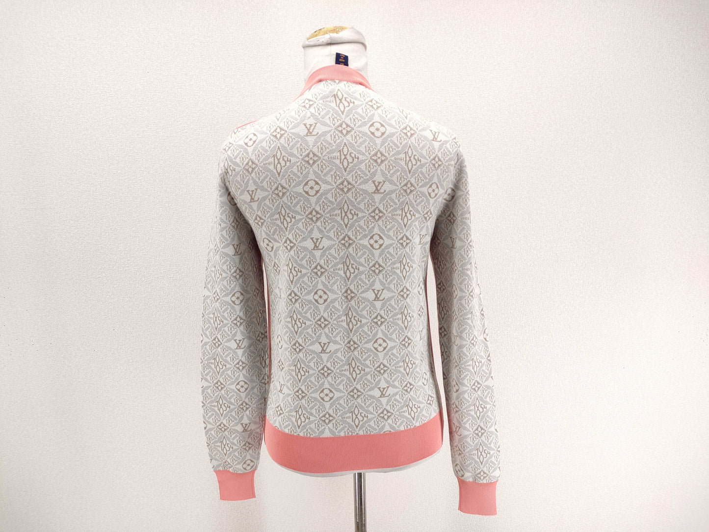 LOUIS VUITTON Louis Vuitton Monogram Knit Long Sleeve Contrast Trim Top