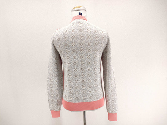 LOUIS VUITTON Louis Vuitton Monogram Knit Long Sleeve Contrast Trim Top