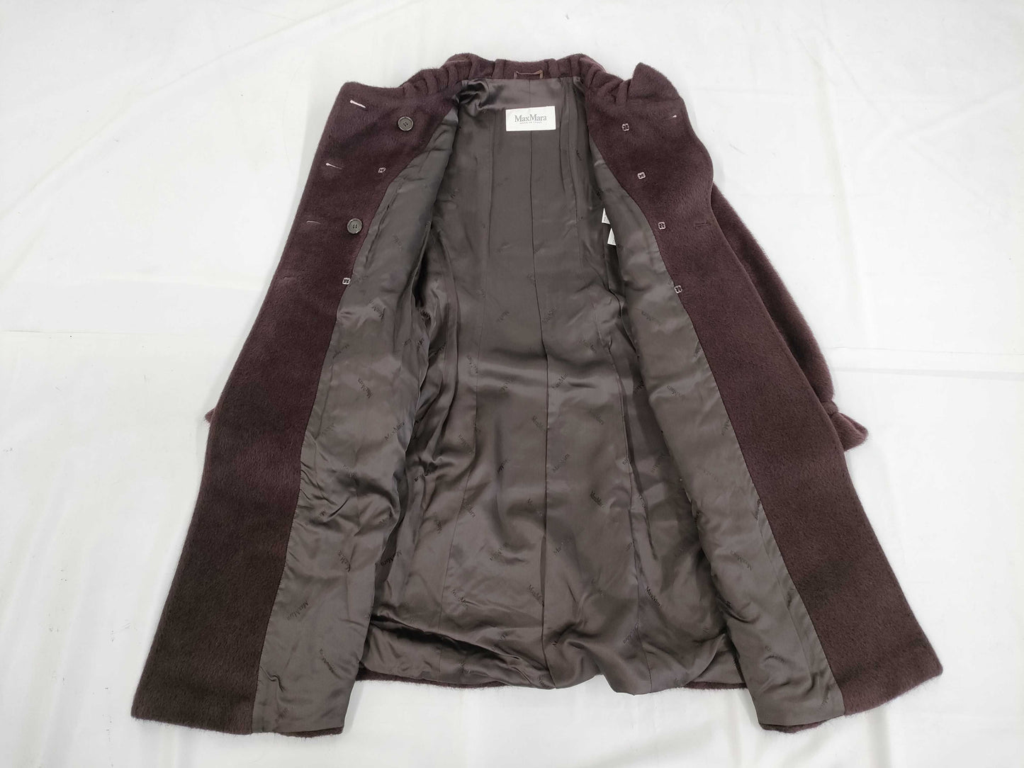 MaxMara White Tag Alpaca Coat with Leather Belt, Size 40