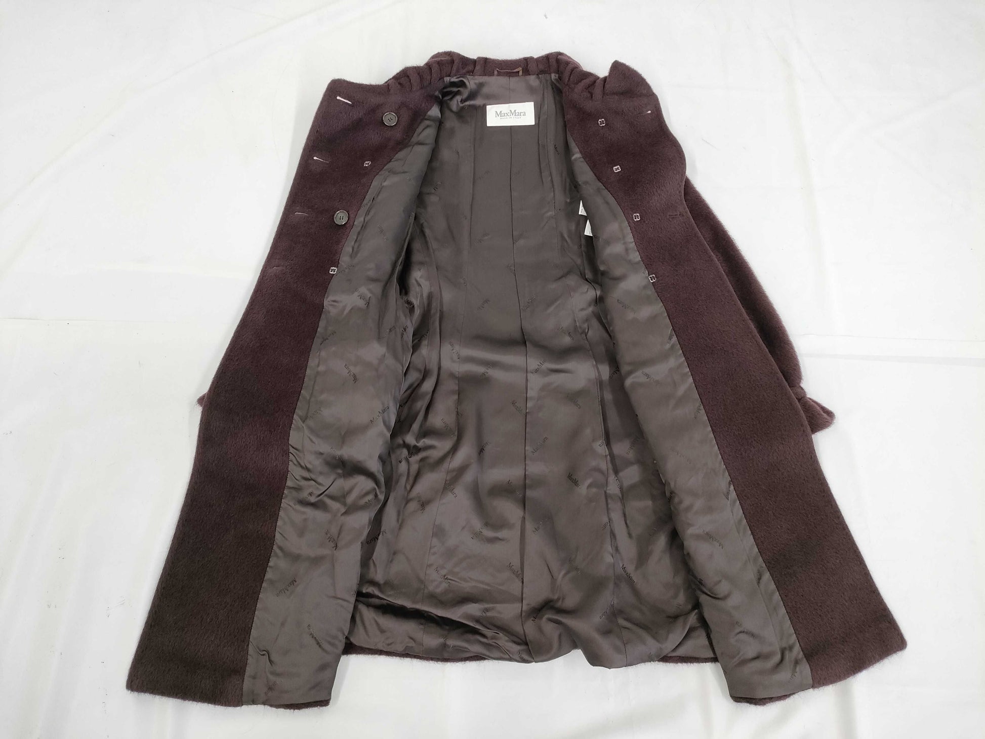 MaxMara White Tag Alpaca Coat with Leather Belt, Size 40