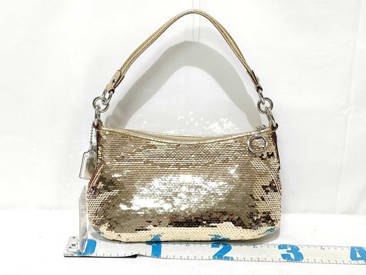 COACH Shoulder Bag with Sequins and Gold
