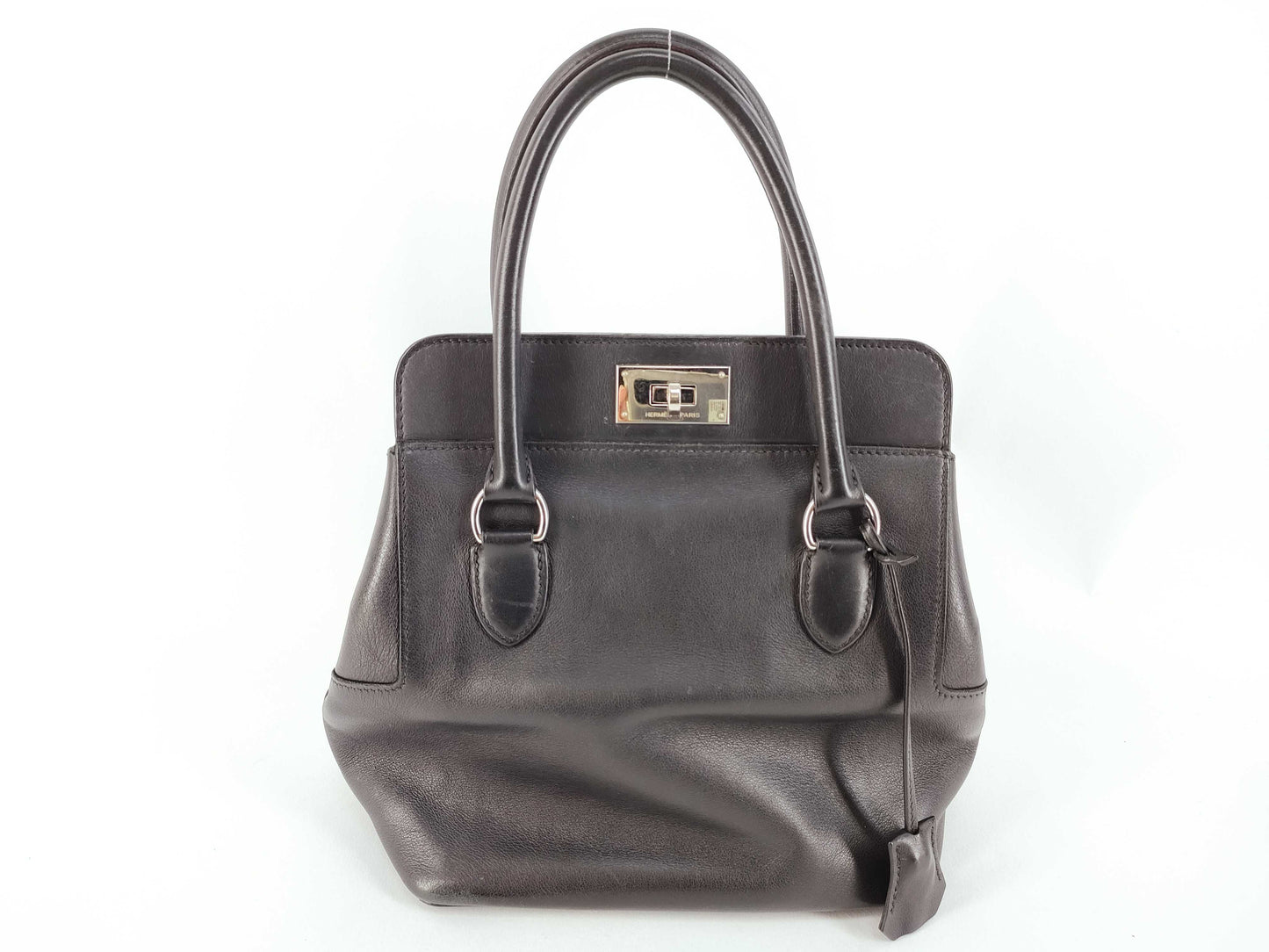 HERMES Toolbox 20/Swift/Black/□N Engraved/Silver Hardware Bag