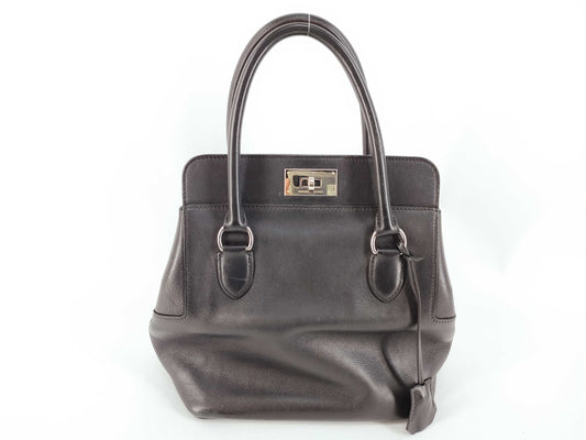 HERMES Toolbox 20/Swift/Black/□N Engraved/Silver Hardware Bag